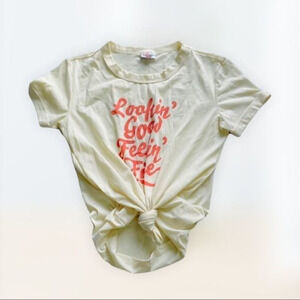 LuLaRoe Liv T-Shirt size Small‎ Yellow/Cream